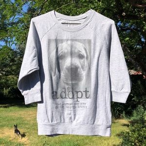 Forever 21 "Adopt" puppy 3/4 sleeve shirt